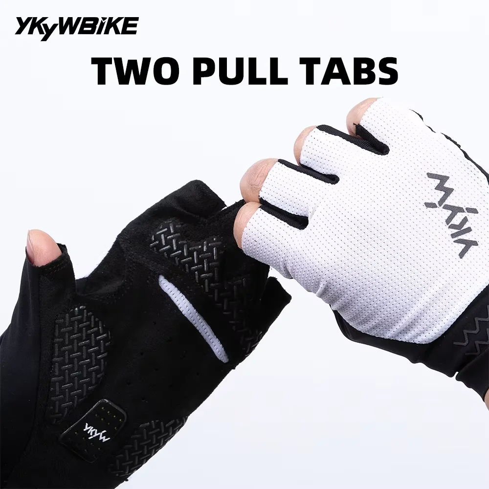 YKYWBIKE Unisex Half Finger Cycling Gloves PORON XRD Summer Breathable Shock Absorbing Road Bike Outdoors Bicycle Gloves - Image 5