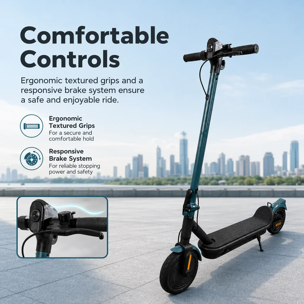 SOFLOW Adult Electric Scooter 350W Motor 25km/h Max Speed, 36V 5Ah Battery & 8.5" Tires. Quick-Fold Lightweight Commuter E-Scooter with LED Display, Anti-Slip Deck. Portable Urban Travel Scooter for Daily Short Trips - Image 7