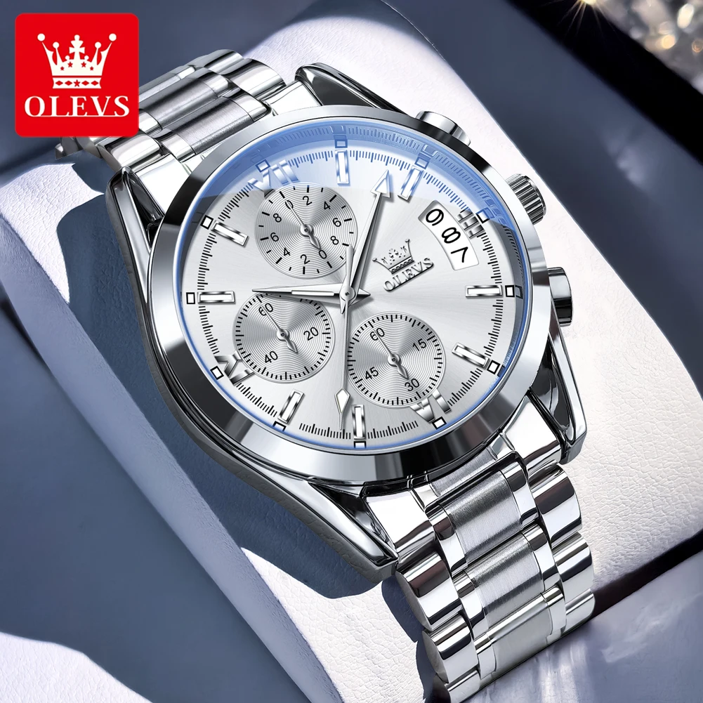 OLEVS 2987 Mens Watch Fashion Original Brand Quartz Watches For Men Waterproof Calendar Male Dress Hand Clock Reloj - Image 5