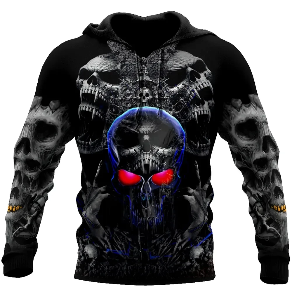Vintage Skull 3D Print Hoodie Men/Women Casual Fashion Hoodies 2026 Pullover Sweatshirts Oversized Unisex Men Coat
