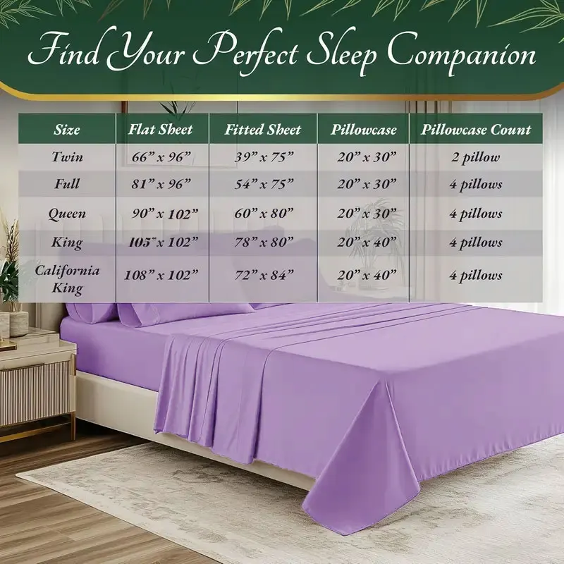 4pcs/6pcs Bamboo Cooling Queen Size Sheet Set - Children Bedding, Breathable And Comfortable - Fit for Hot Sleepers - Image 6
