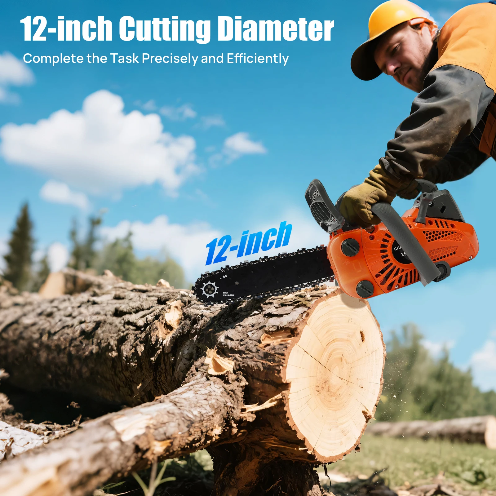 Top Handle 2-Stroke Gasoline Chainsaw Portable Petrol Wood Cutting Saw for Tree Trimming Logging Farm Garden Use
