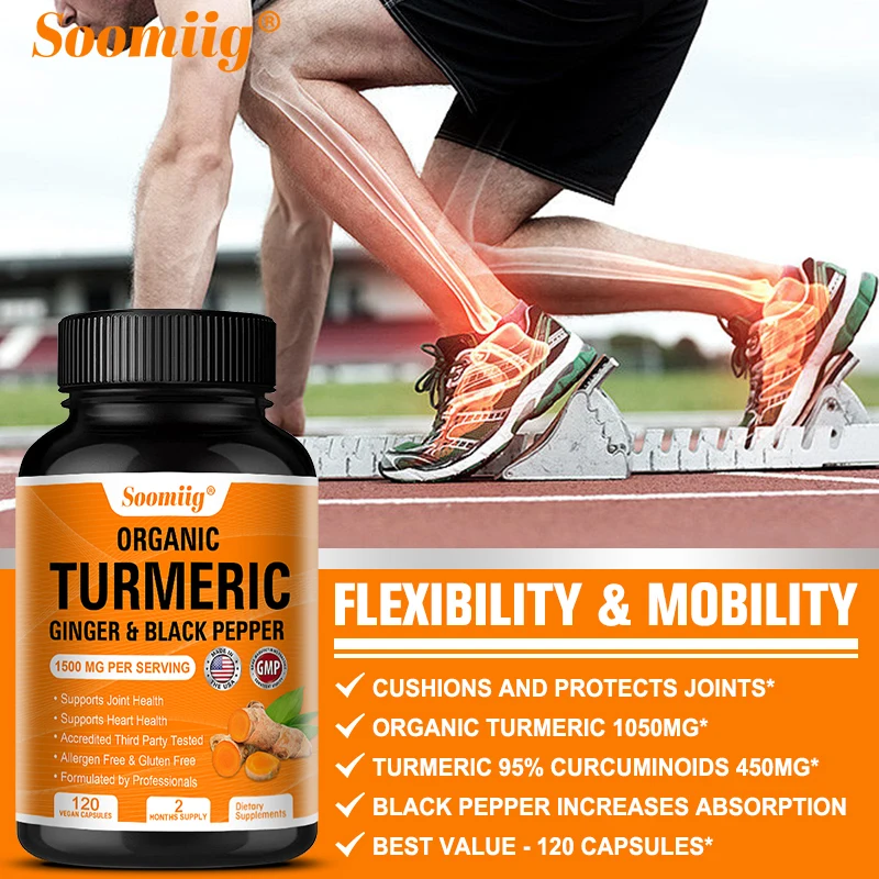 Turmeric Curcumin Capsules - with Black Pepper 95% Curcumin Complex - for Joint, Digestive & Immune Support Supplement - Image 5