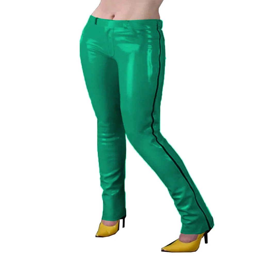 Plus Size Gothic Pencil Pants with Pockets Fashion Zippers Wetlook PVC Leather Trousers Punk Leggings Womens Clothing Clubwear - Image 6