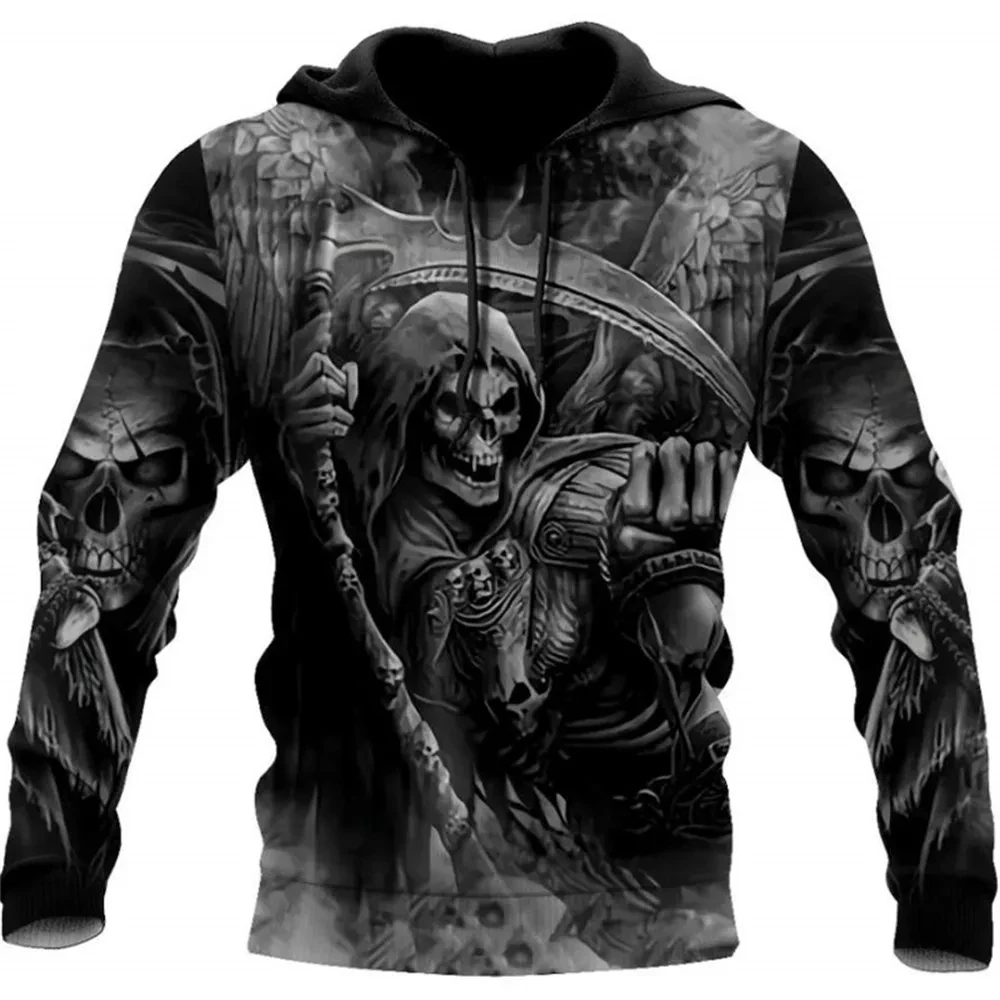 Vintage Skull 3D Print Hoodie Men/Women Casual Fashion Hoodies 2026 Pullover Sweatshirts Oversized Unisex Men Coat - Image 3