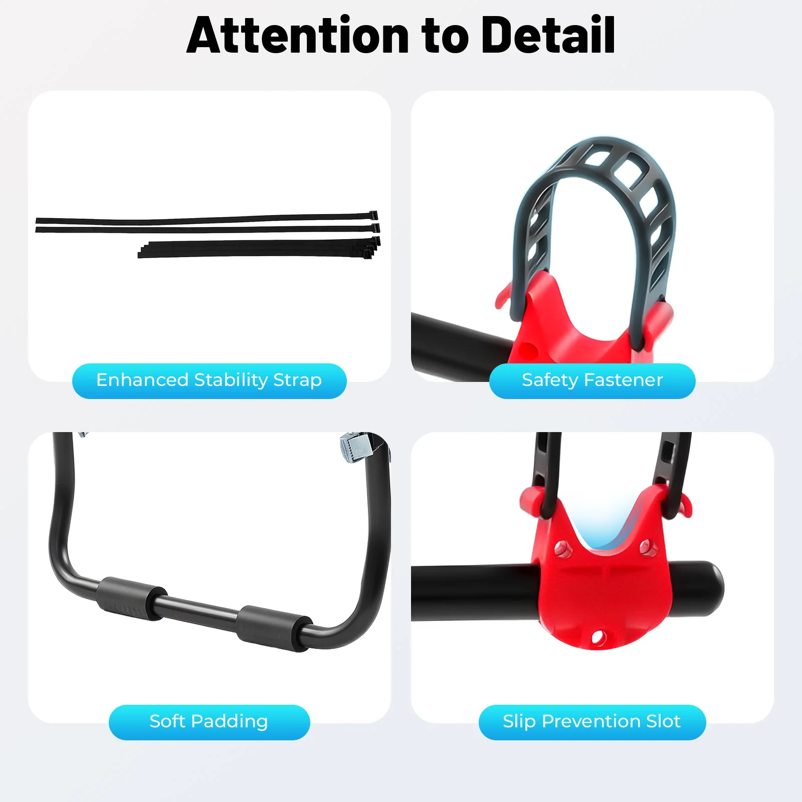 Universal Trunk Bike Rack 3 Bicycles, Carbon Steel Bicycle Carrier for Car Trunk SUV, Foldable Bike Holder with Safety Buckle - Image 4