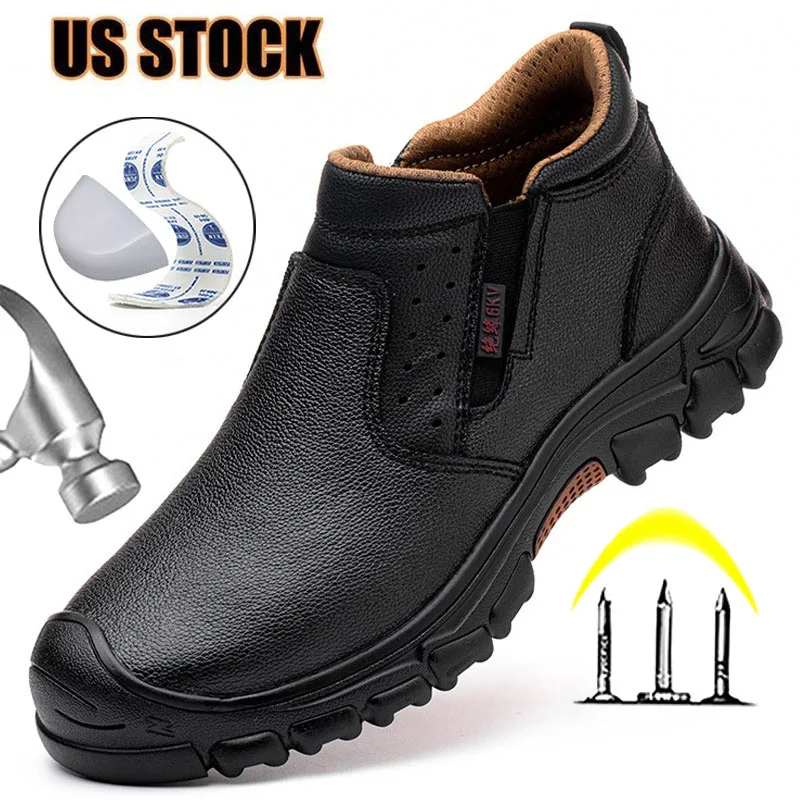 Mens Work Boots Composite Toe Safety Footwear Metatarsal Guard Puncture-Proof Construction Work Shoes Anti-Slip Rubber Outsole - Image 2