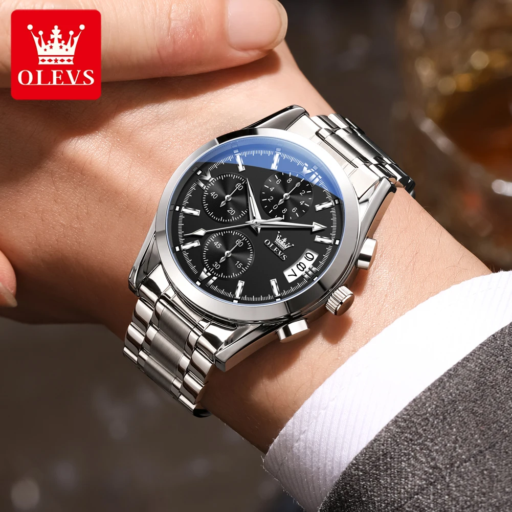 OLEVS 2987 Mens Watch Fashion Original Brand Quartz Watches For Men Waterproof Calendar Male Dress Hand Clock Reloj - Image 4