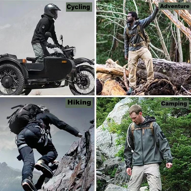 Men Cargo Autumn Winter Fleece Sharkskin Hiking Jackets Tactical Military Army Climbing Trekking Casual Trainning Camping Coat - Image 2