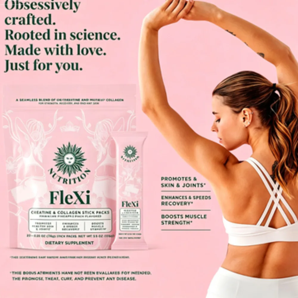 Creatine & Collagen Powder Stick Packs Supports Strength Recovery & Skin Health – Daily Nutrition Supplement 20Servings Per Bag - Image 4