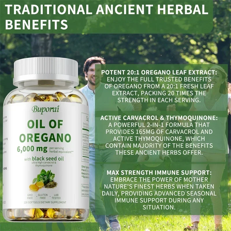Oil of Oregano Capsules - with Black Seed Oil Strength For Gut Health, Digestive Health, Immune Support - Image 5