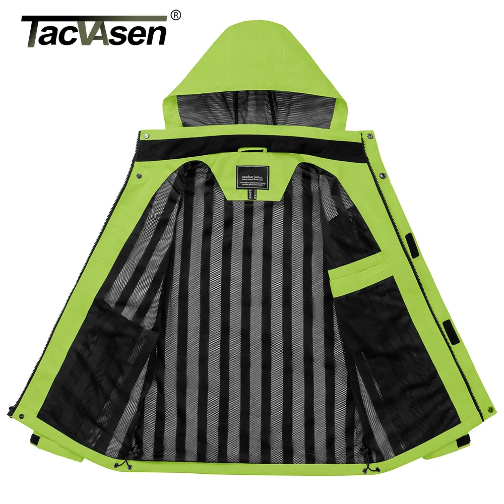 TACVASEN Spring Autumn Lightweight Jackets Mens Mesh Lined Waterproof Rain Jacket Outdoor Fishing Hiking Jacket Male Windbreaker - Image 3