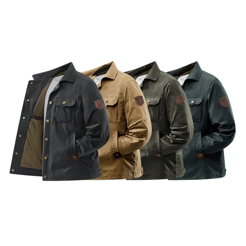 Men's Tactical Military Jacket Autumn Winter Tactical Cargo Jackets Men Casual Multiple Pockets Windproof Outdoor Workwear Coats - Image 6
