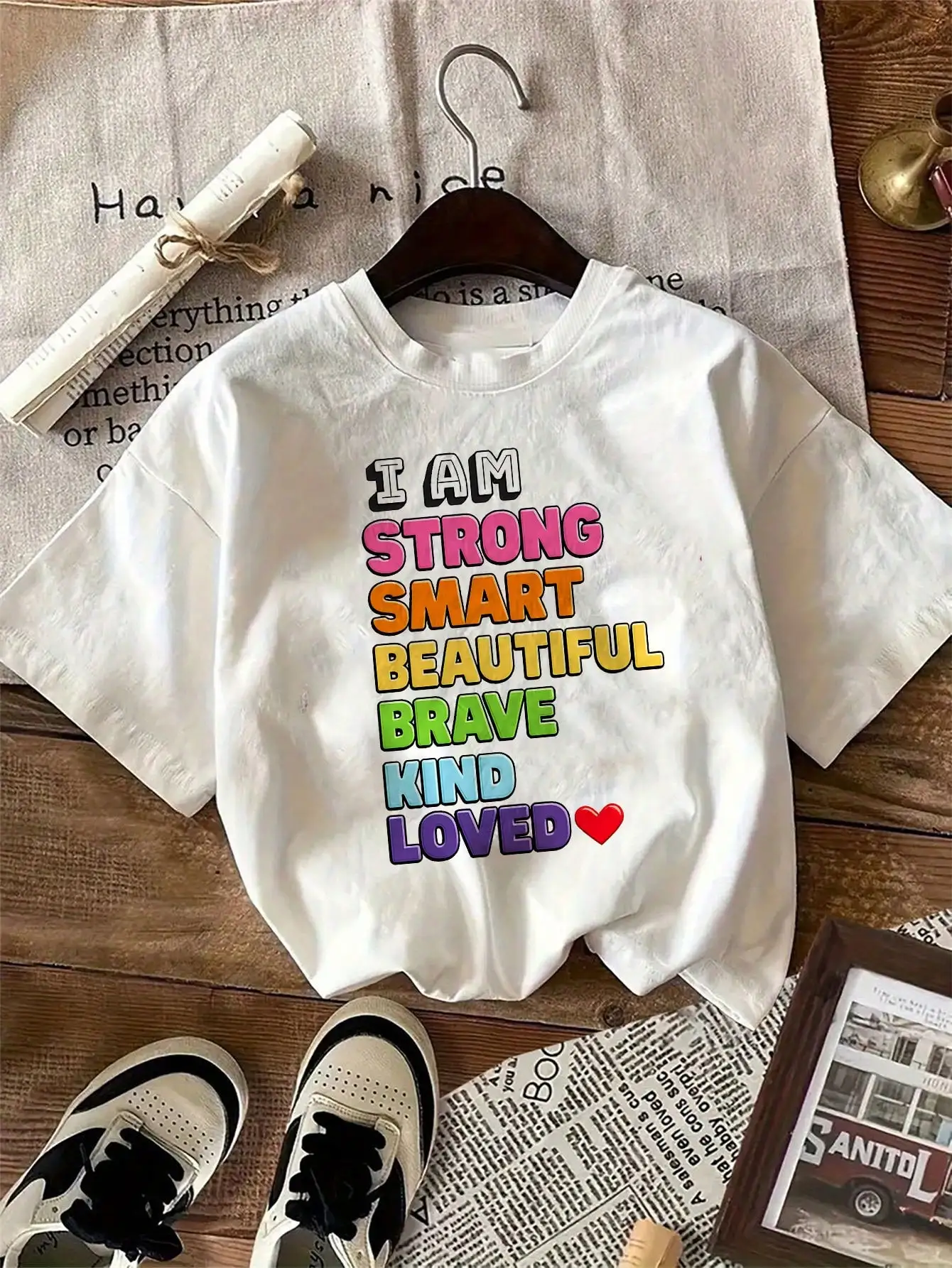 Girls & Teenagers Students Casual Printed Black Crew Neck Short Sleeve T-Shirt Top, Summer - Image 5