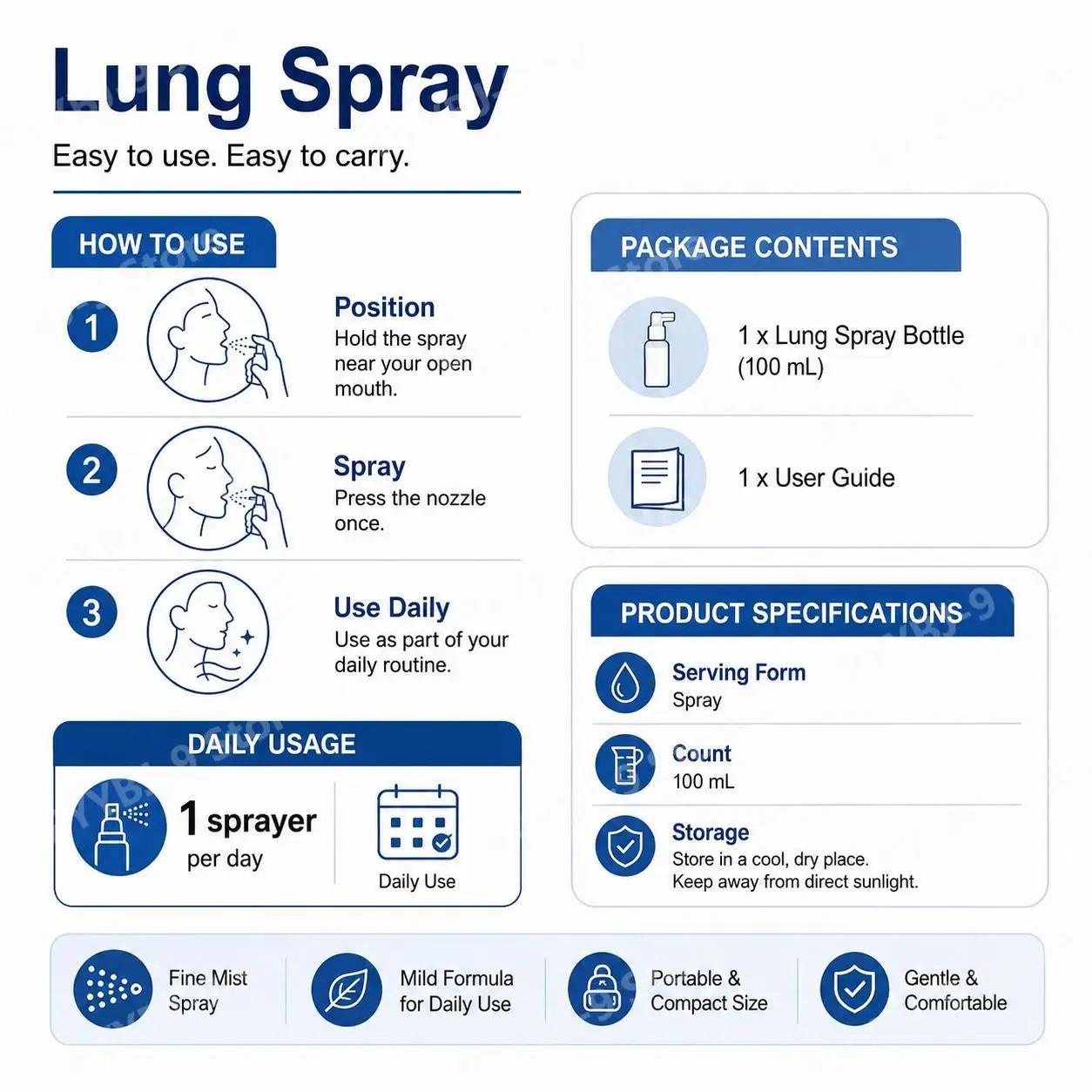 Lung Spray for Smoother Breathing with Mist, Mullein Leaf Extract, Astragalus Extract and Licorice Root Extract, 100 ML - Image 6