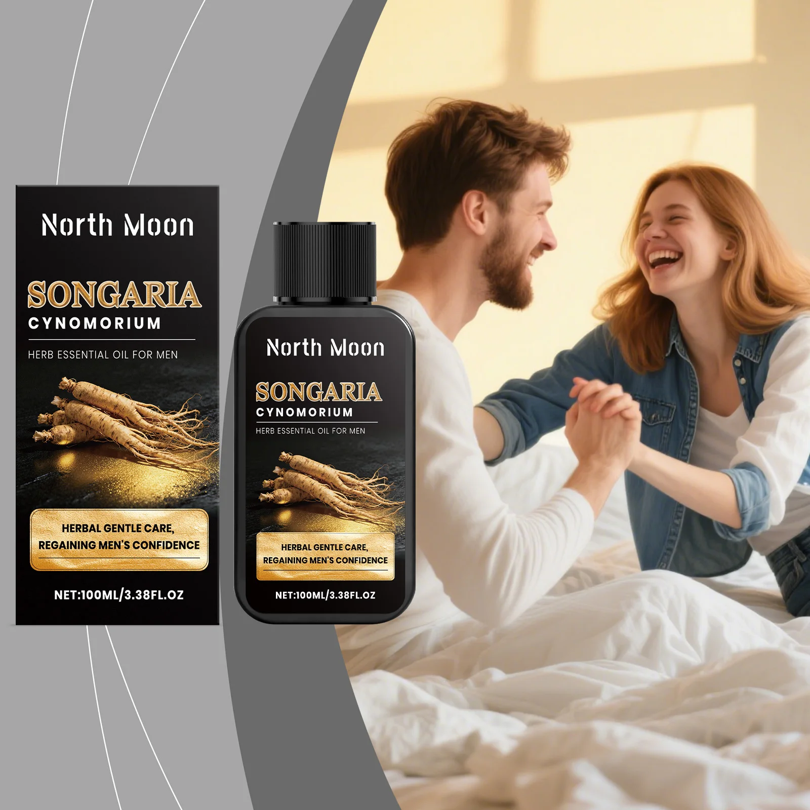 Men's Massage Oil with Natural Herbal Ingredients, Gentle Care for Men’s Body, Ideal for Daily Massage and Skin Conditioning.