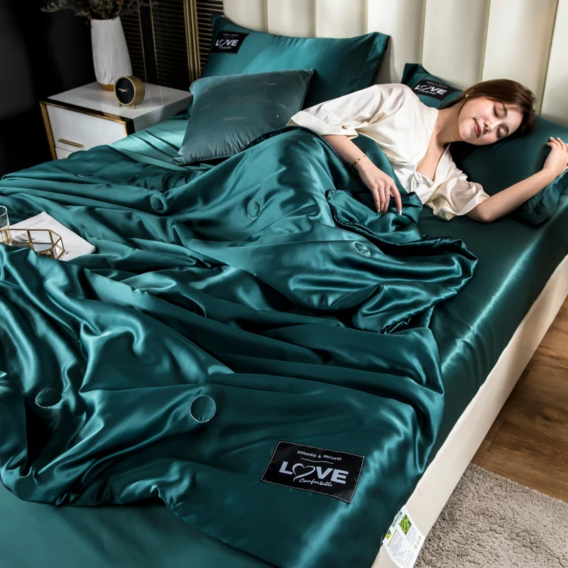 Summer Mulberry Silk Comforter Duvet Insert Luxury Natural Silk Blanket Satin Bedding Quilt Queen Single Double Twin Size Bed - Image 2