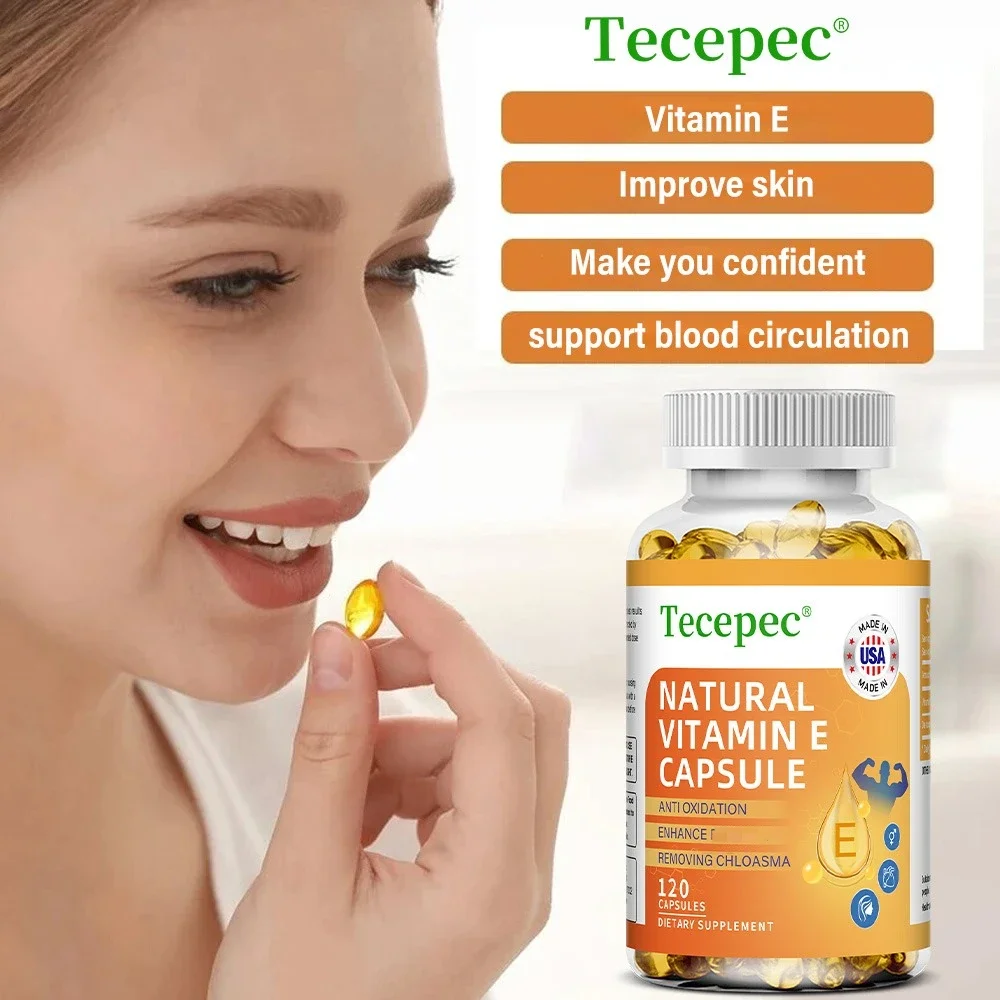 Vitamin E Capsules Helps Blood Birculation and Antioxidant & Brightens Skin Tone Daily Vitamin Supplement Beauty Health - Image 4