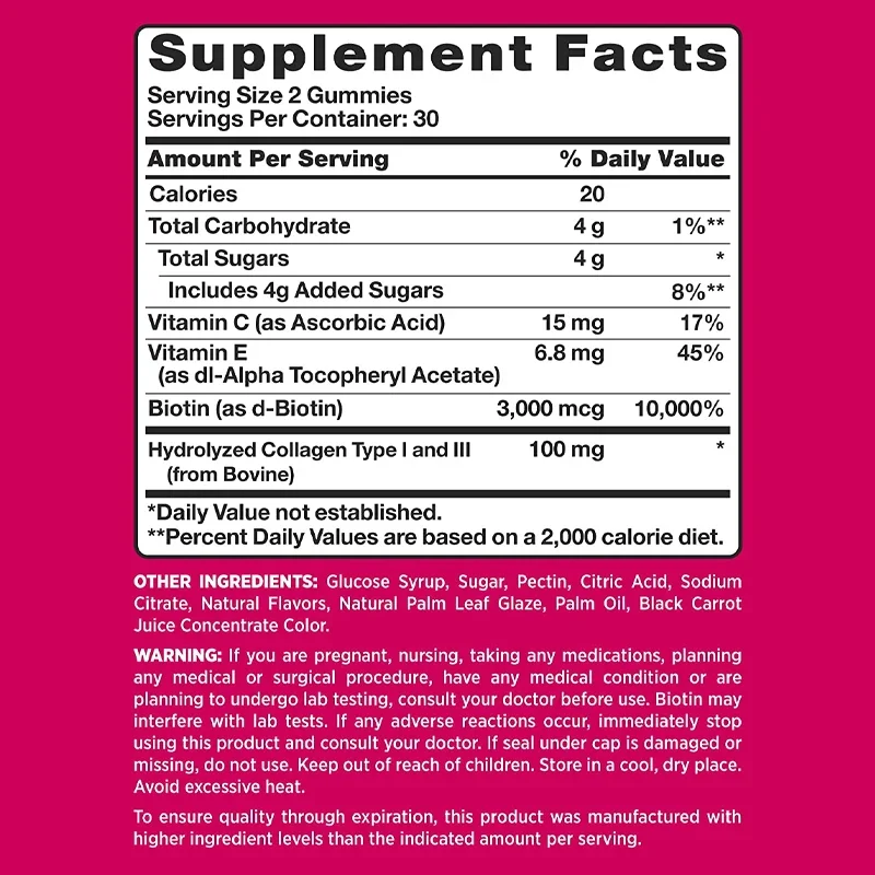 Hair, Skin & Nails Gummies | Hair Vitamins for Men and Women | Biotin SupplementsSupplements - Image 2