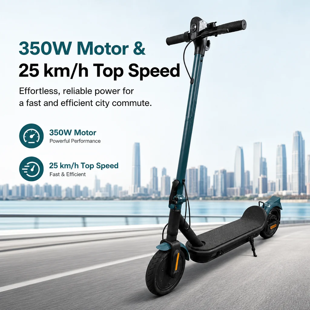 SOFLOW Adult Electric Scooter 350W Motor 25km/h Max Speed, 36V 5Ah Battery & 8.5" Tires. Quick-Fold Lightweight Commuter E-Scooter with LED Display, Anti-Slip Deck. Portable Urban Travel Scooter for Daily Short Trips - Image 8