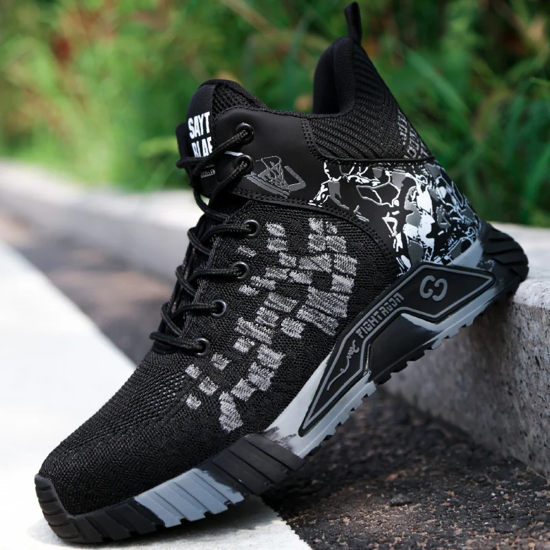 Breathable Camo Men Indestructible Steel Toe Construction Work Boots Anti-smash Stab-resistant Safety Shoes Biker Botas Para Hombre - Image 6