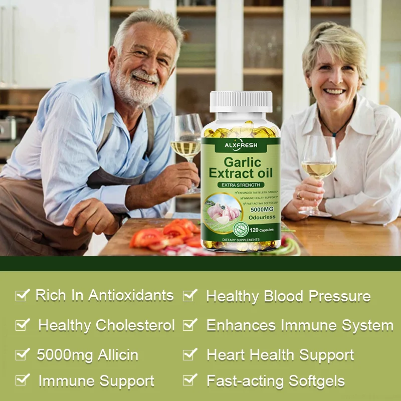 Alxfresh Organic Garlic Extract Capsule for Cardiovascular Health Increase Glutathione Level Cellular Detox Support Immune - Image 4