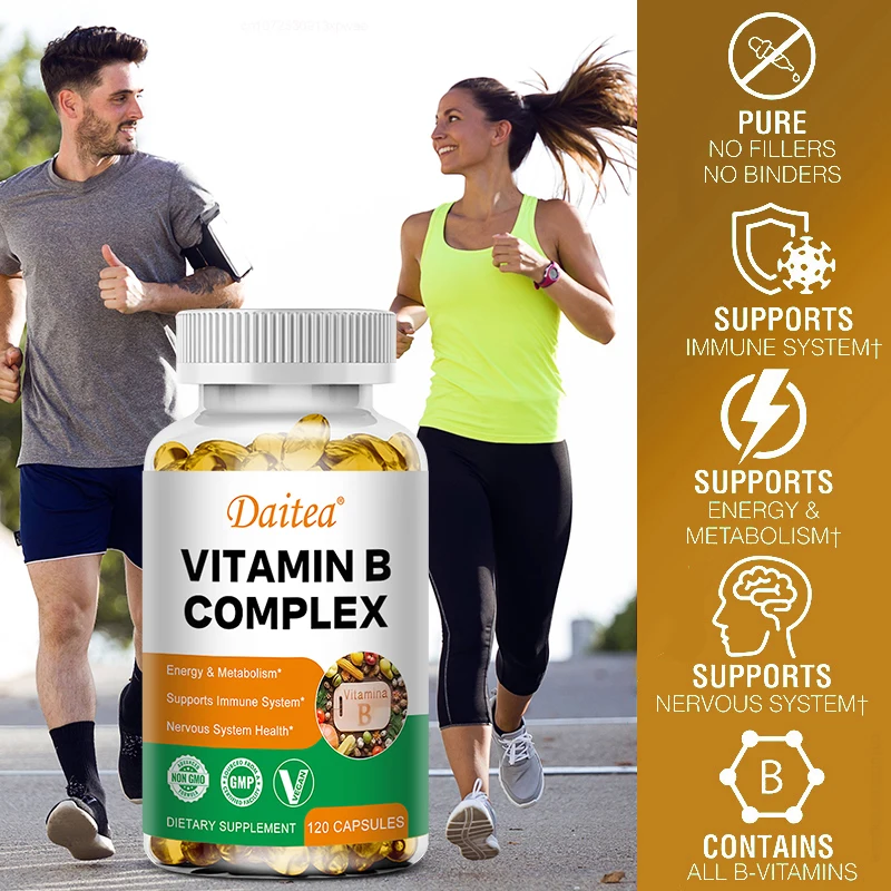 Daitea Compound VitaminB Capsules VB B1 B2 B3 B5 B6 B7 B9 B12 Better Mood Assists Nervous System &Energy Support Supplement - Image 4