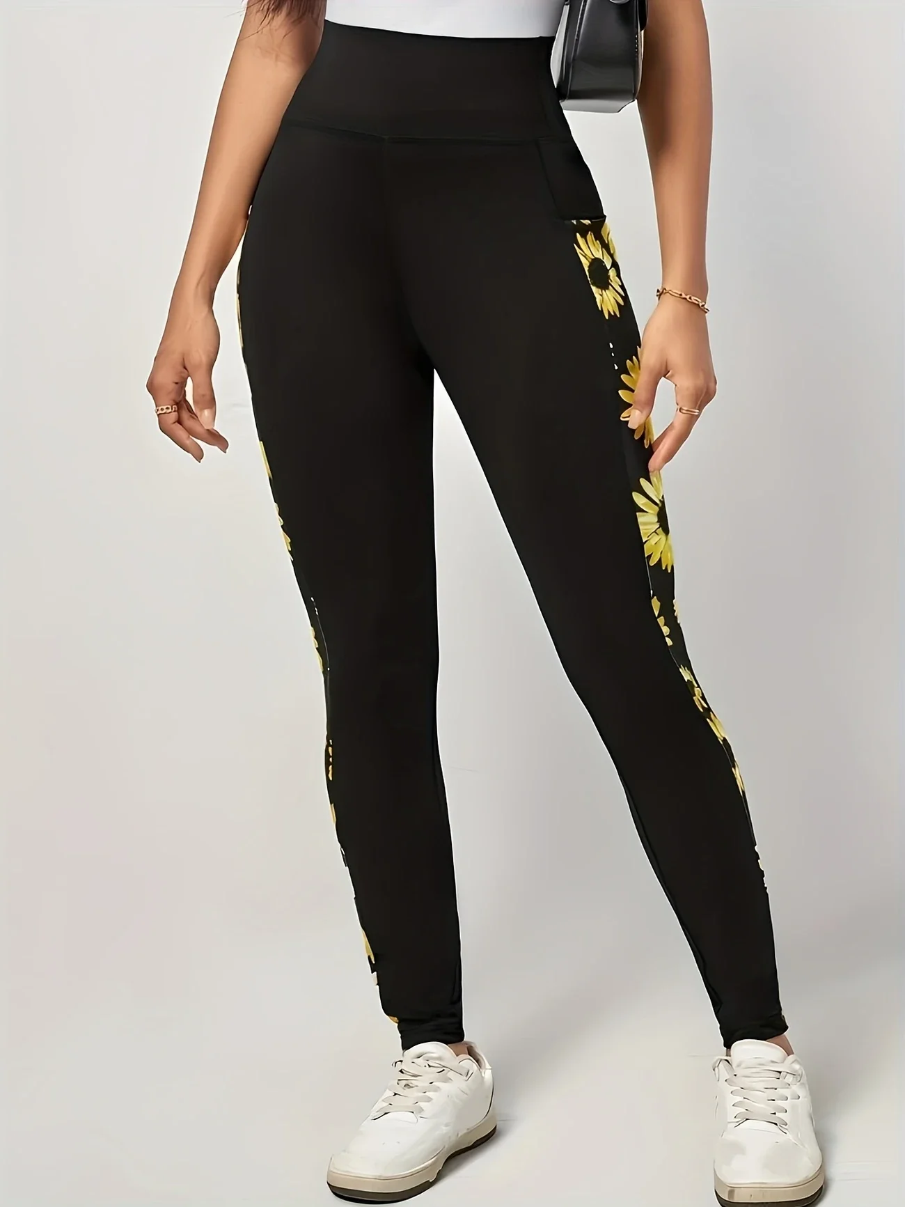 Plus Size 1XL-5XL Women's Black High-stretch Leggings Wear Nine-point Pants High-waisted Plus Fat Solid Color Small Feet Pants - Image 5