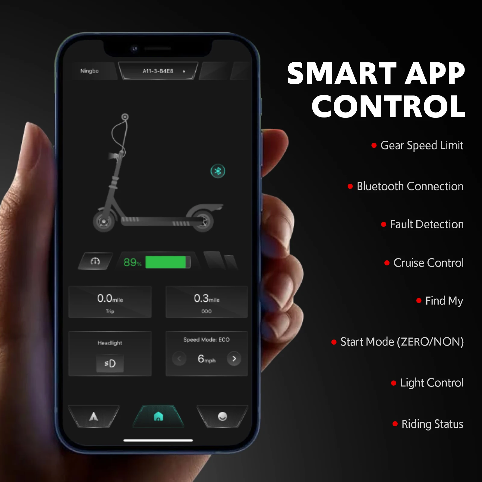Electric Scooters for Adults,19 MPH 19 Miles Folding E-Scooter Built-in Side Lights, 550W Motor - Image 4