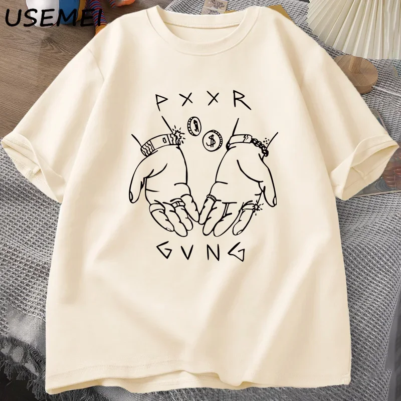 Pxxr Gvng The White Family T-shirts O Neck Oversized Tshirt Men Cotton Short Sleeve Tee Shirt Summer Graphic Tees Streetwear - Image 3