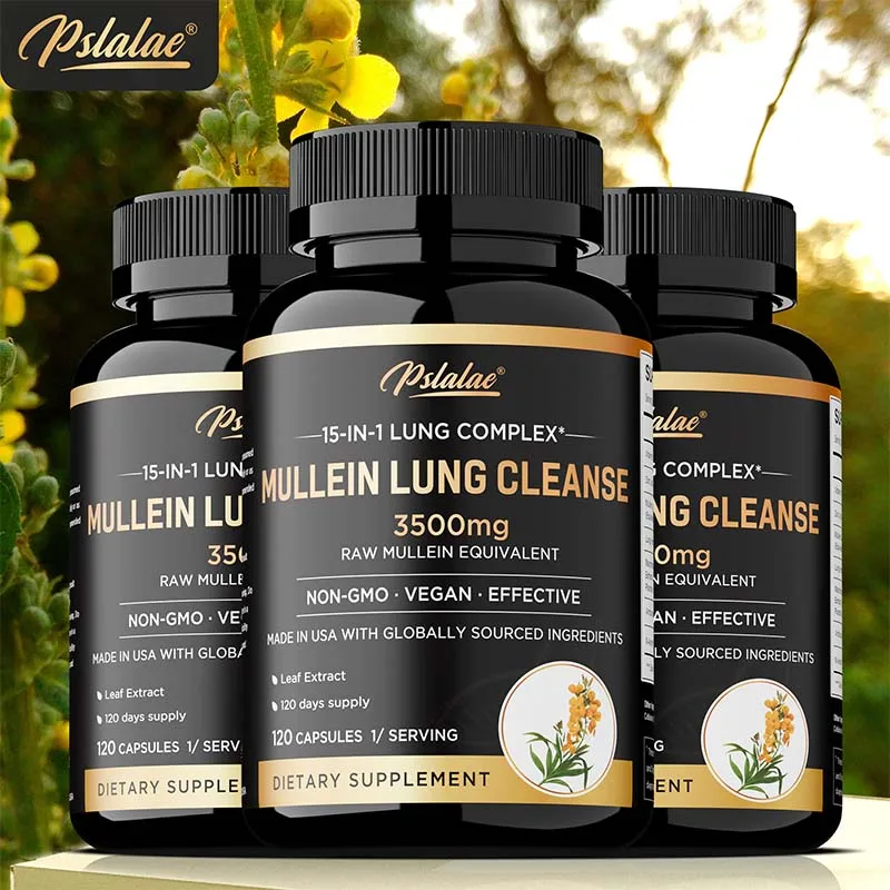 Mullein Lung Cleansing - Lung Clearing, Lung Health, Immunity - Smoker's Respiratory Supplement, Vegetarian Capsules