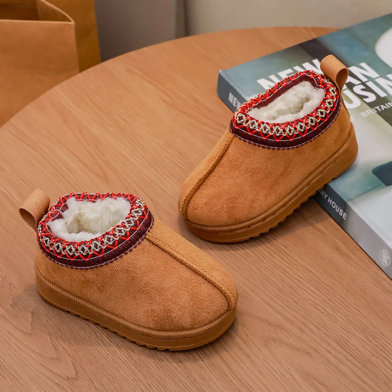 2026 New Fashion Children's Ankle Boots Soft Winter Causal Girls Cotton Shoes Solid Color Kids School Plush Boots Warm Shoes - Image 4