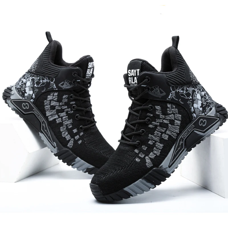 Breathable Camo Men Indestructible Steel Toe Construction Work Boots Anti-smash Stab-resistant Safety Shoes Biker Botas Para Hombre - Image 8