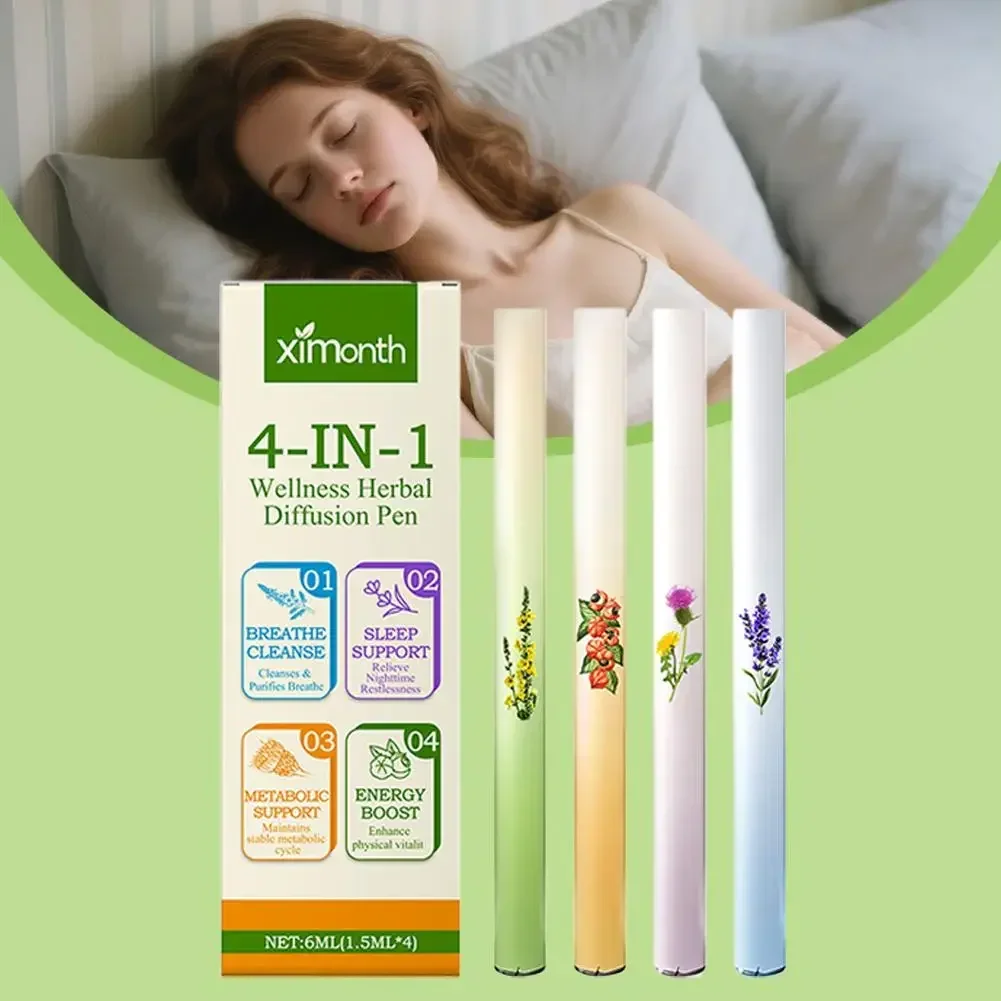 4 In 1 Air Freshening Pen: Relaxing The Senses Clear Pen Diffuser Lung-Cleansing Aromatherapy Refreshing Breathing Invigora M6P4 - Image 2