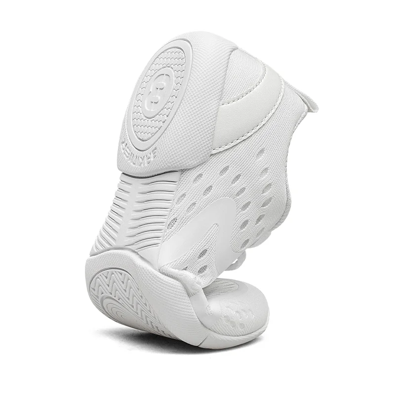 BAXINIER White Cheerleading Shoes Youth Kids Girls Women Lightweight Breathable Mesh Flexible Cheer Dance Shoes Gymnastics Aerobics Athletic Practice Performance Team Stunt Sneakers - Image 8