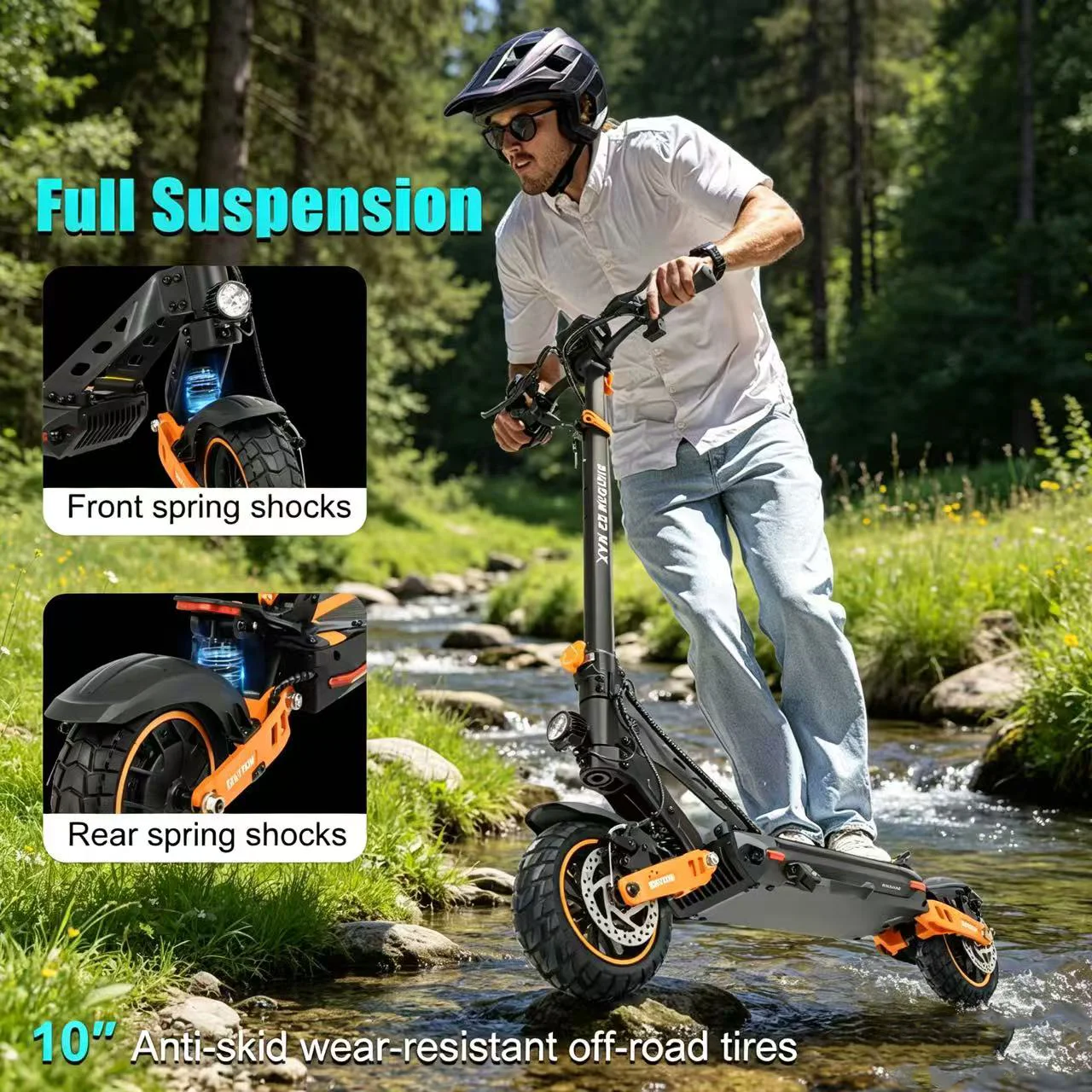 Electric Scooter1600W Motor for Adults, 48V Battery, Up to 50 Miles Range, 10 Inch Tires - Image 2