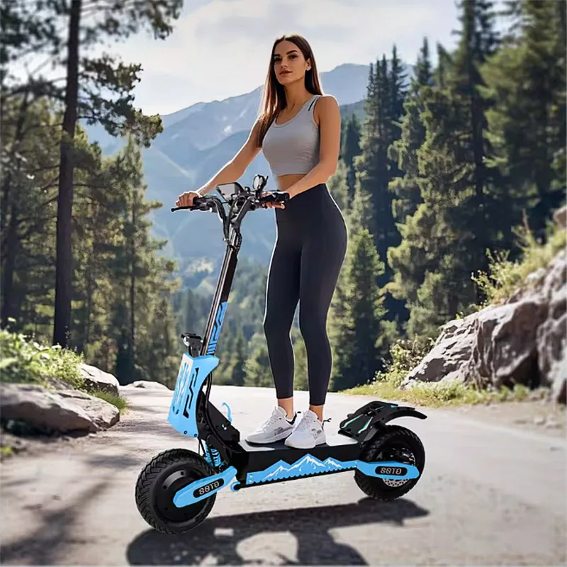 Arwibon 5600W Adult Electric Scooter Dual Motor Top Speed 46MPH, 60V27AH, 11-inch Off-Road Tires Sport Folding E-Scooter with Seat - Image 5