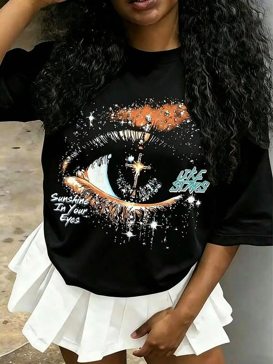 Tween Girl Cotten Clothes,Y2K-Inspired Letter Print T-Shir-Perfect For Spring/Summer/Fall,Fashion, Streetwear, Unisex, Men, Wome