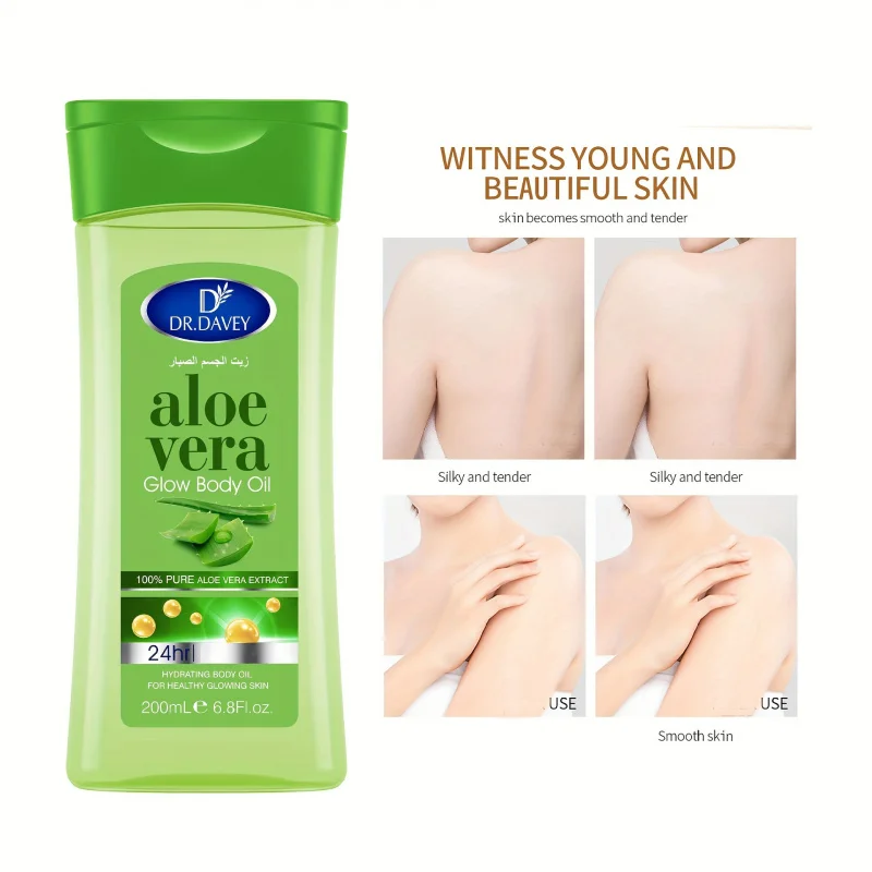 DR.DAVEY ALOE VERA BODY OIL SPA Body Massage Essential Oil with Aloe Vera Shine Nourishing Oil Suitable for All Skin Type - Image 5