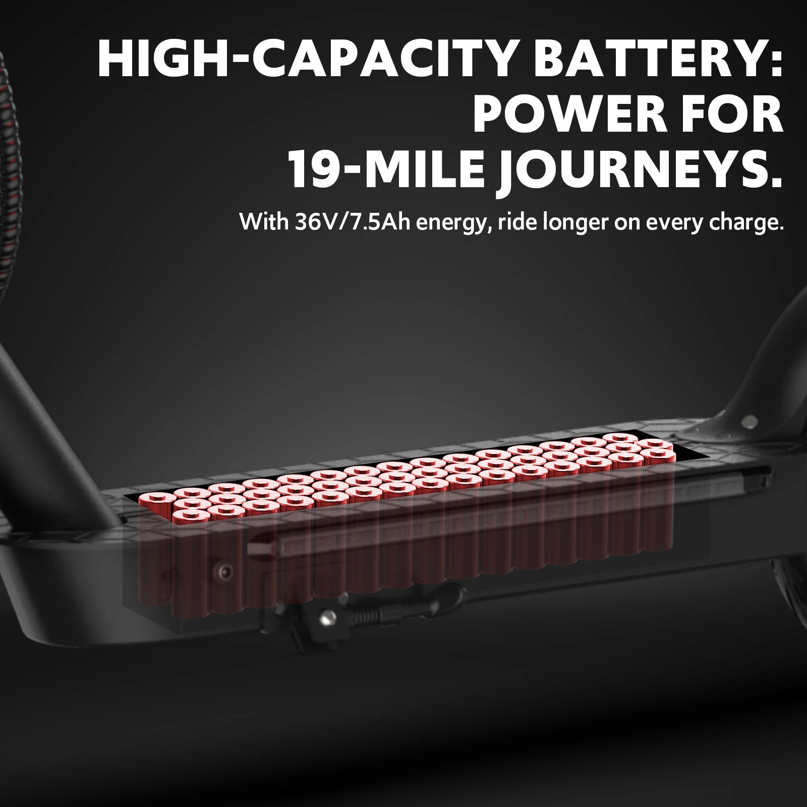 Electric Scooters for Adults,19 MPH 19 Miles Folding E-Scooter Built-in Side Lights, 550W Motor - Image 5