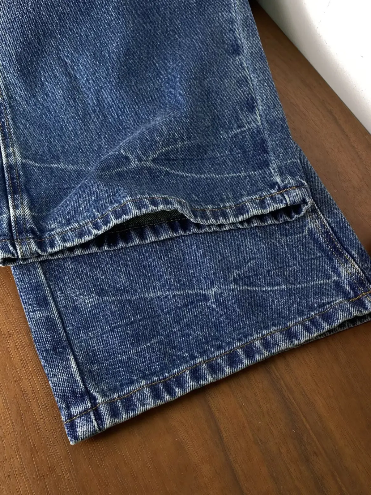 Plus Size American Style Women's Jeans Vintage Washed High Waist Irregular Loose Wide Leg Trousers All-match Ladies Denim Pants - Image 4
