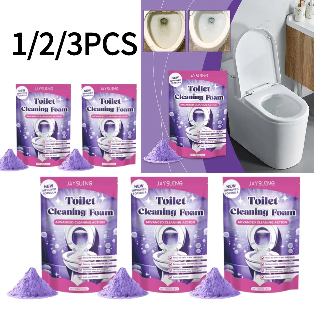 1/2/3PCS Toilet Bowl Cleaner Self Activating Miracles Powder Foam Deep Descaling Stain Remover For Toilet Bowl Cleaning Supplies