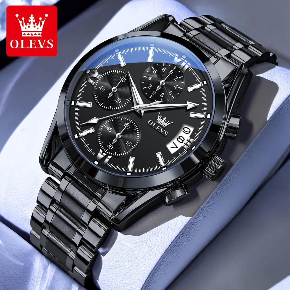 OLEVS 2987 Mens Watch Fashion Original Brand Quartz Watches For Men Waterproof Calendar Male Dress Hand Clock Reloj