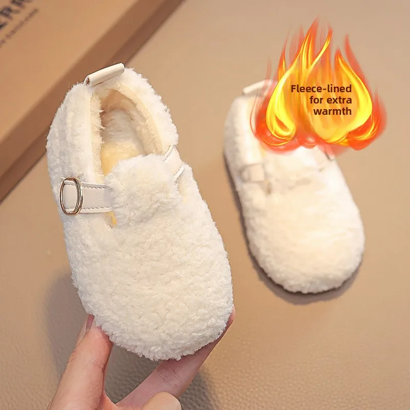 Winter Children's Shoes 2026 New Girls Fluffy Cotton Shoes Soft Bottom Non-slip Kids Fashion Simple Plush Shoes Trend Versatile - Image 5