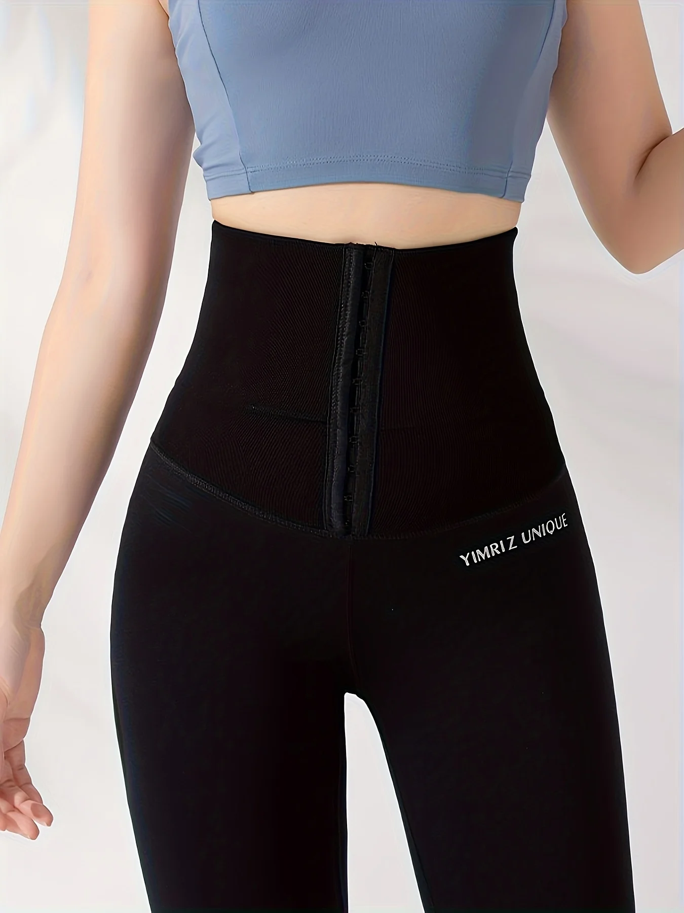 Women's Button-Down Yoga Pants High Waist Abdomen Control Hip Lifting Peach Butt Tight Shaping Shark Skin Sports Running Legging - Image 2