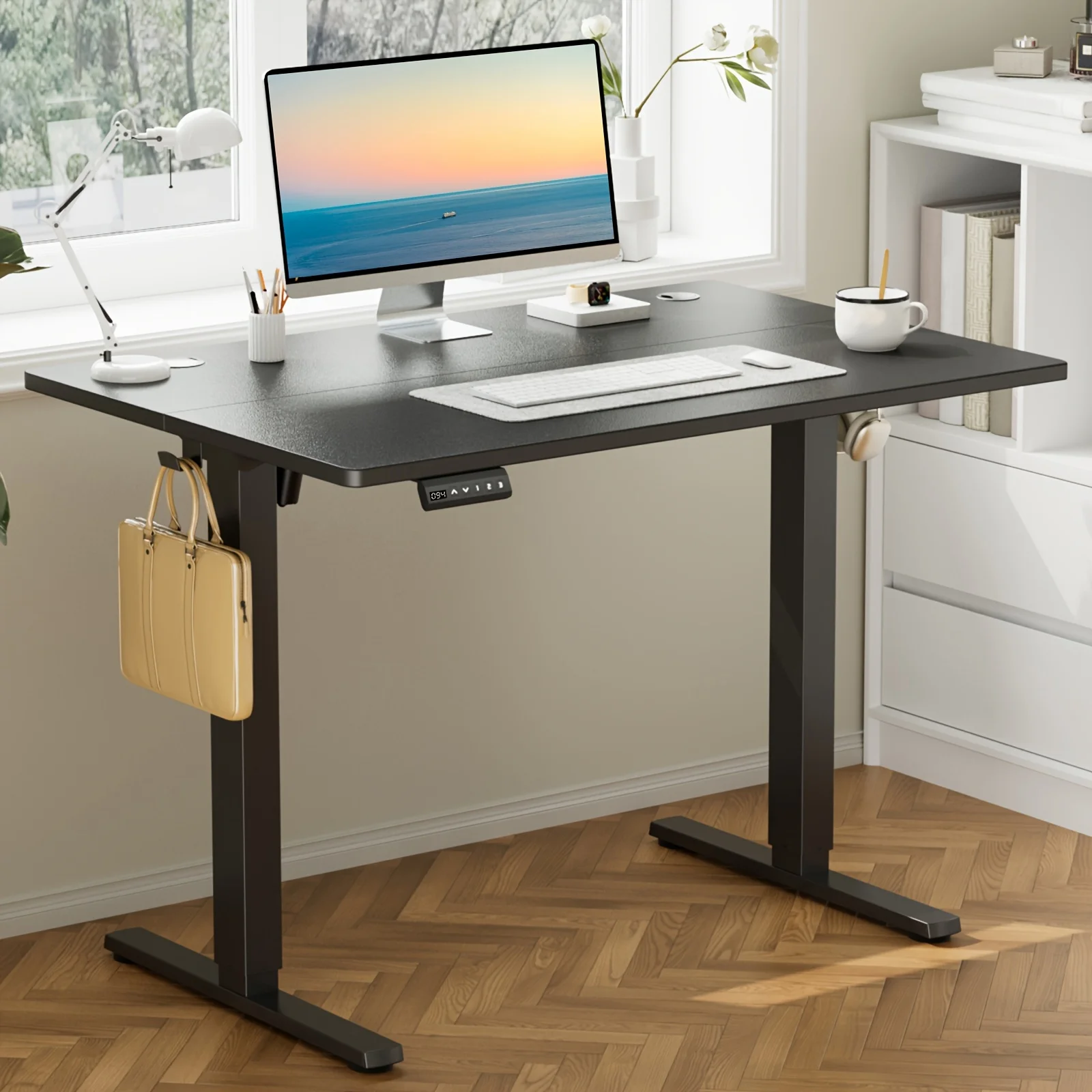 Standing Desk, Adjustable Height Electric Sit-Stand Computer Table, 40×24, 48×24, 55×24, 63×24 Inch Ergonomic Rising Desk - Image 5