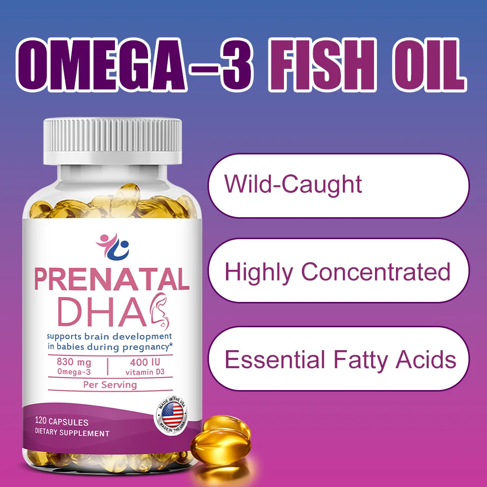 Prenatal DHA & Vitamin D3 Capsules - DHA & EPA, Nutritional Support for Women Pre-Pregnancy, During Pregnancy & Breastfeeding - Image 4