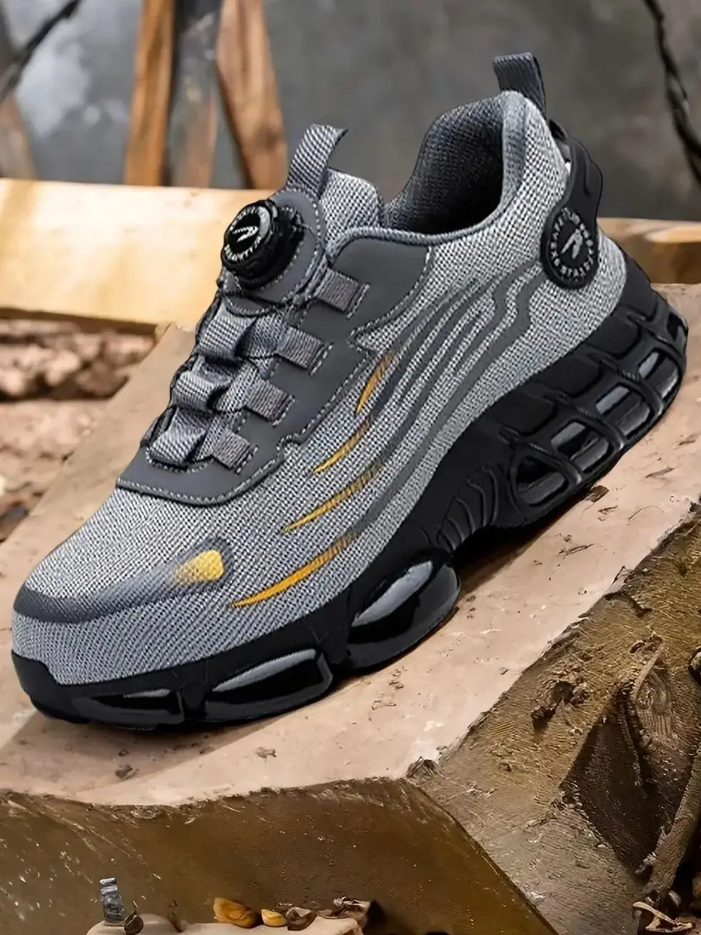 Rotary Button Safety Shoes Men Steel Toe Sneakers Puncture Proof Work Safety Boots Air Cushion Sport Work Shoes Anti-smash Boots - Image 5
