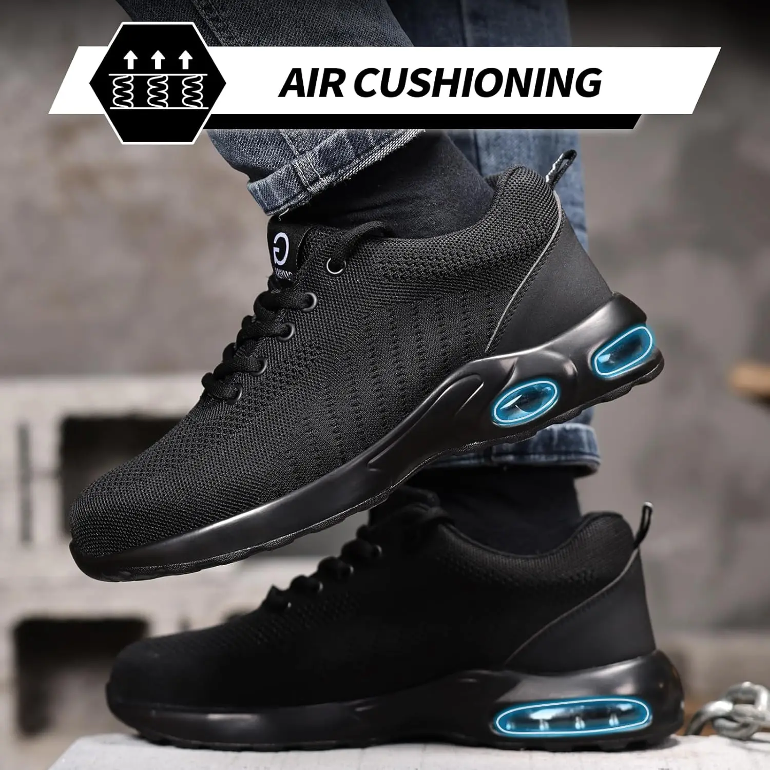 Lightweight Comfortable Steel Toe Sneakers for Women Men Full Sizes Impact Resistant Work Shoes All Seasons Industrial Safety Shoes Wear Resistant Durable Construction Footwear Perfect for Long Work Days Great Labor Day Gift - Image 5