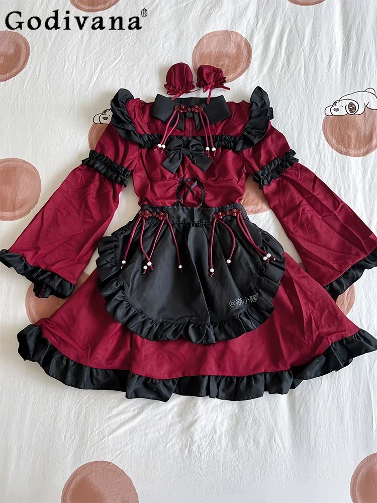 L-5XL Plus Size Lolita Clothing Halloween Animation Show Party Cosplay Dress Anime Dark Gothic Maid Clothing Daily Cute Dresses